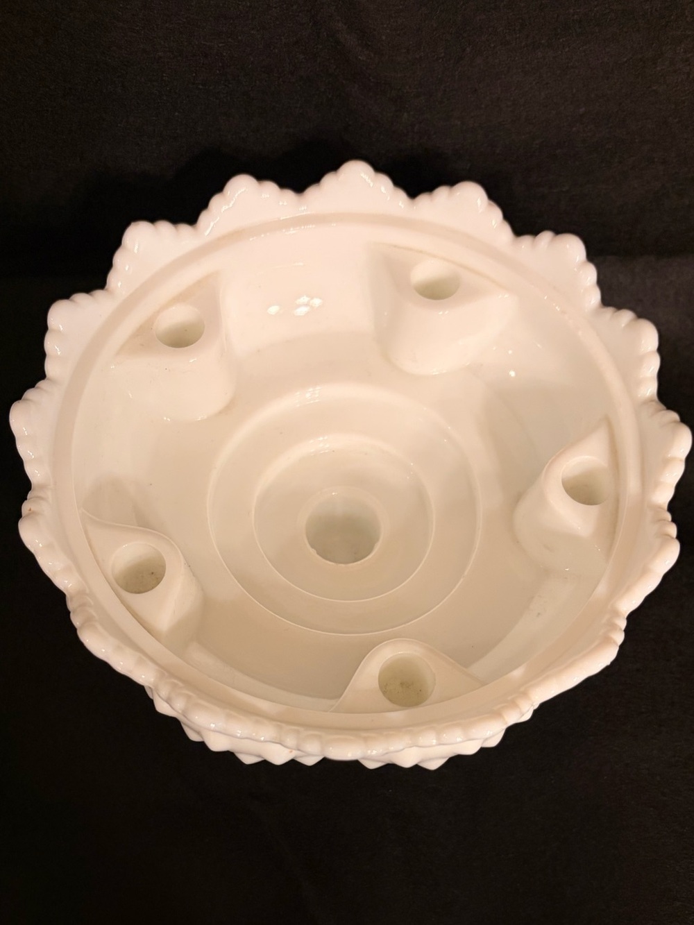 White Hobnail Milk Glass Compote - Picture 2 of 2